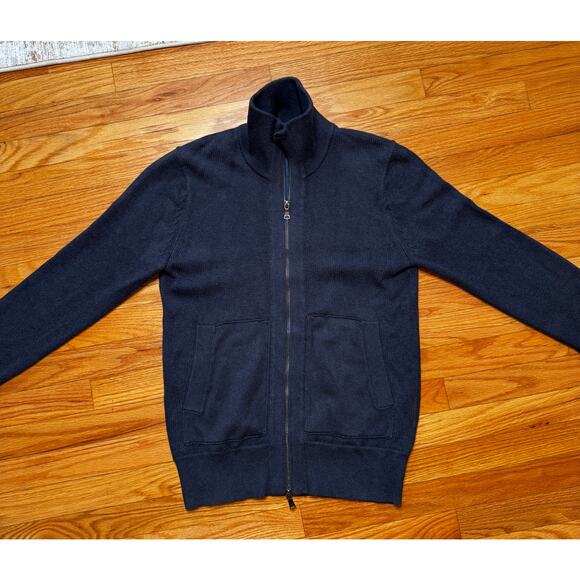 Banana Republic Other - Banana Republic Double Zip Cotton Sweater Navy Men's Small